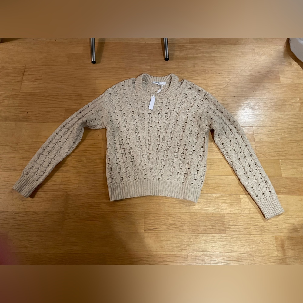 Sioni Milano Light Tan Cable Knit Sweater